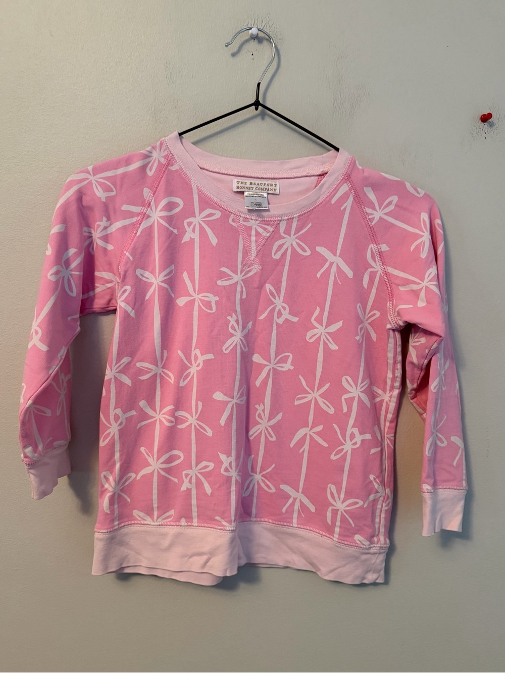 The Beaufort Bonnet Company Pink Bow-Print Crewneck